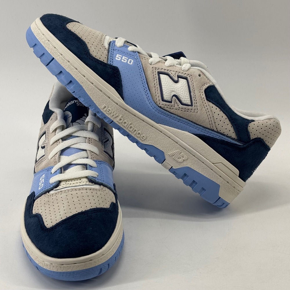 New Balance 550 Mens 9 Womens 10.5 Navy Blue Grey BB550FLA New Retro Basketball